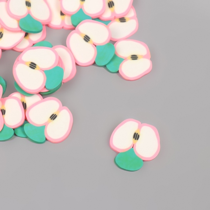 Декор для творчества PVC Декор для творчества PVC "Яблочки розовые в разрезе" набор 20 гр 0,3х1,9х1,9 см