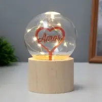 Фигурка световая RISALUX &laquo;Сердечко&raquo;, LED-ночник, 3&times;AG10, шар-8 см, 6.5&times;6.5&times;11.5 см