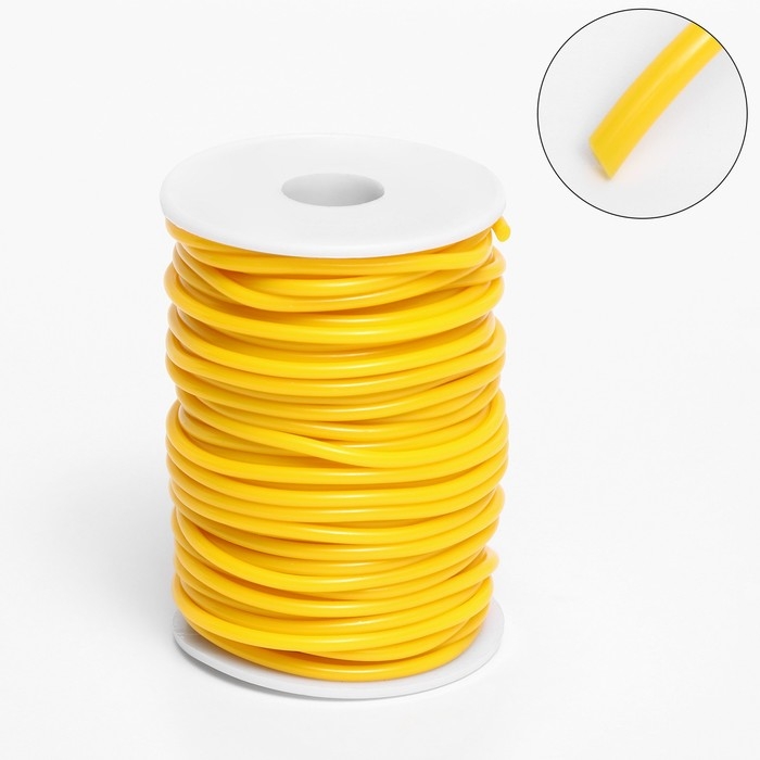 Шнур каучуковый на бобине, 25 м, неполый, d=3 мм, цвет жёлтый Шнур каучуковый на бобине, 25 м, неполый, d=3 мм, цвет жёлтый