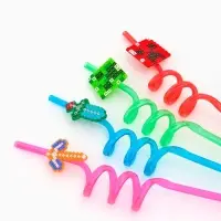 Трубочки для коктейля "Пиксели" набор 4 шт