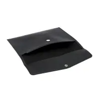 Папка-конверт на кнопке, формат А4, кожзам, черная