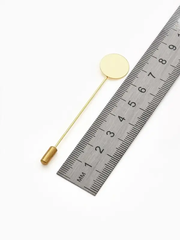 Основа &laquo;Брошь-игла&raquo; L= 7.2 см, площадка 1.5 см (набор 5 шт.), цвет золото