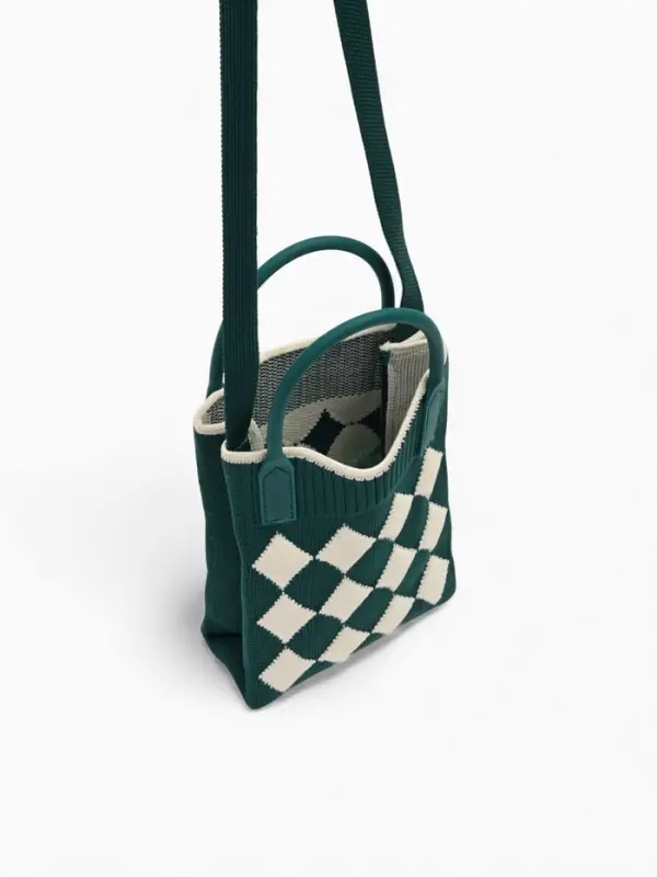 Сумка подр Ромбы, 12*4*17, отд на кнопке, дл ремень, зеленый Сумка подр Ромбы, 12*4*17, отд на кнопке, дл ремень, зеленый