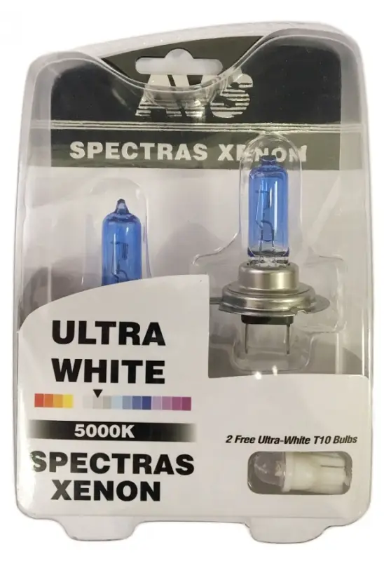 Газонаполненные лампы AVS SPECTRAS Xenon 5000K H7 12V 75W, комплект 2+2 (W5W) шт.
