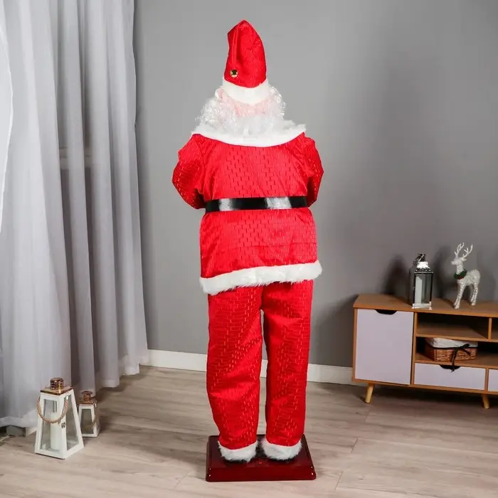 Дед Мороз "С саксофоном" реакция на движение, танцует, 180 см, красный