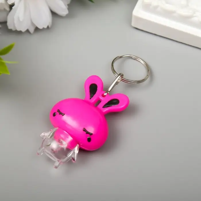 Фонарик свет на кольце Фонарик свет на кольце "Зайка" мигает МИКС 5,5х3,5х2 см