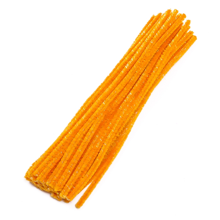 Проволока синельная набор 50 шт., оранжевого цвета, 30 см Проволока синельная набор 50 шт., оранжевого цвета, 30 см