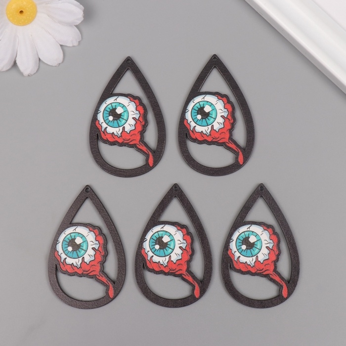 Декор для творчества дерево Декор для творчества дерево "Глаз" набор 5 шт 5,5х3,4х0,3 см