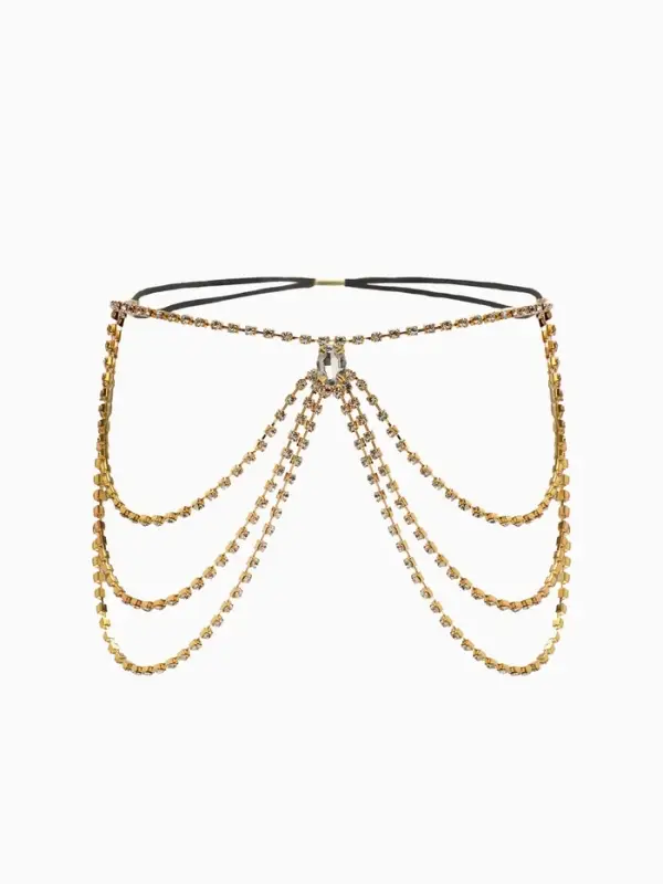 Цепочка на бедро бодичейн  Цепочка на бедро бодичейн "Шахерезада" со стразами, цвет белый в золоте