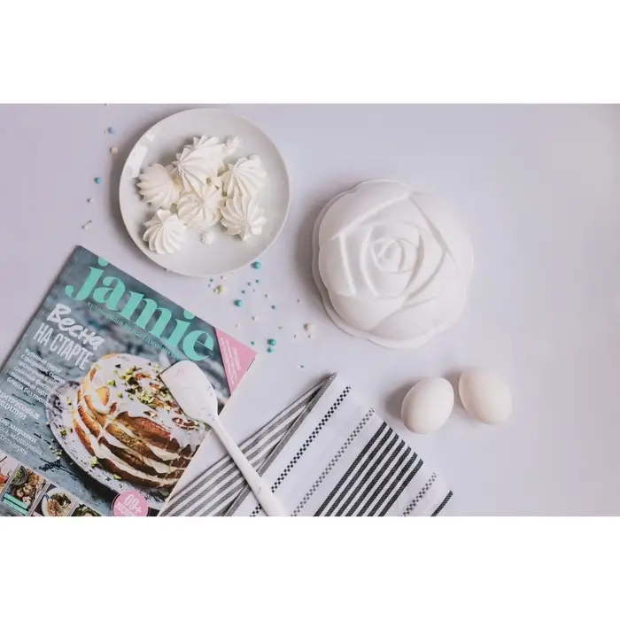 Форма для муссовых десертов и выпечки KONFINETTA &laquo;Роза&raquo;, 17&times;5.5 см, белая