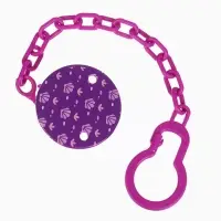 Соска - пустышка с держателем Крошка Я &laquo;Пингвинчик&raquo;, анатомическая, от 6 мес, фиолетовый