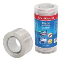 Клейкая лента канцелярская, 24 мм х 20 метра, ErichKrause Clear, прозрачная, в пленке, цена за 1шт.