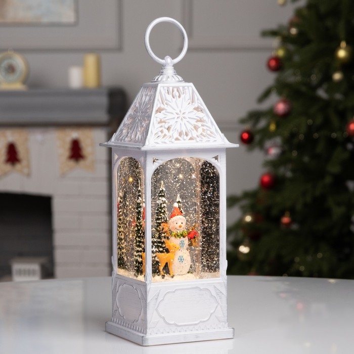 Фигура светодиодная «Новогодняя встреча», 28.4х10.4х10.4 см, музыка, батарейки ААх3 (не в комплекте), USB, свечение тёплое белое Фигура светодиодная «Новогодняя встреча», 28.4х10.4х10.4 см, музыка, батарейки ААх3 (не в комплекте), USB, свечение тёплое белое