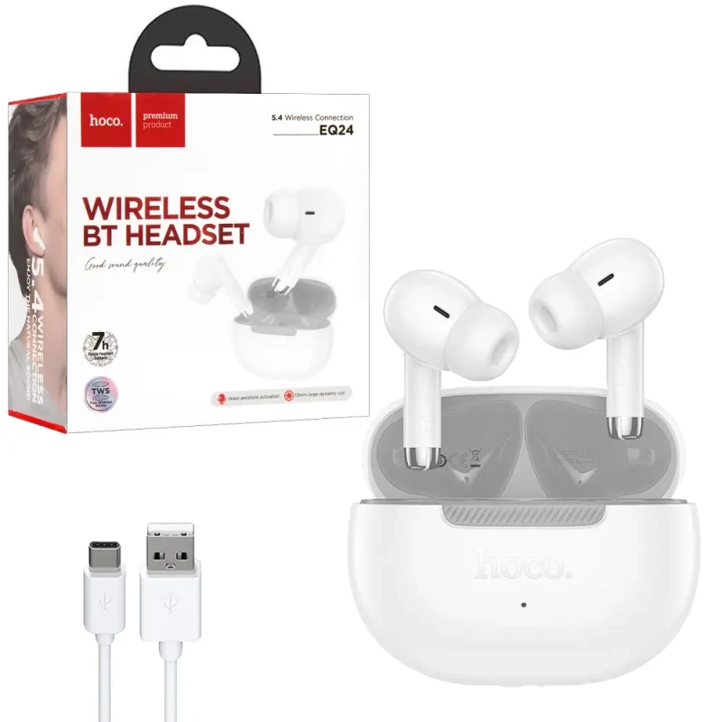 Гарнитура EQ24 Wireless Bluetooth Headset HOCO белая