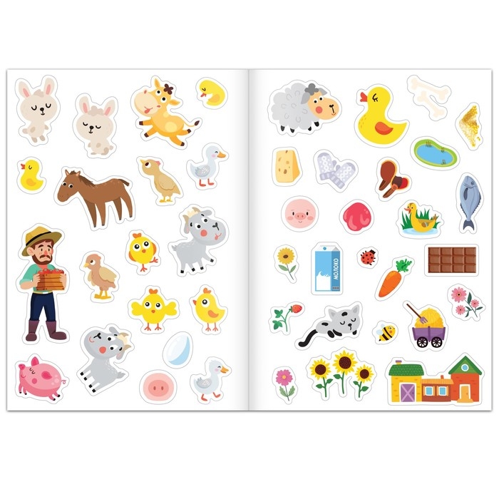 Книжка с наклейками «Моя ферма. Читай, играй, узнавай», 16 стр. Книжка с наклейками «Моя ферма. Читай, играй, узнавай», 16 стр.