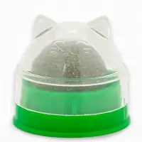 Игрушка для кошек из кошачьей мяты "Кот" на основании, 4,5х4,8х4,8 см, зеленая