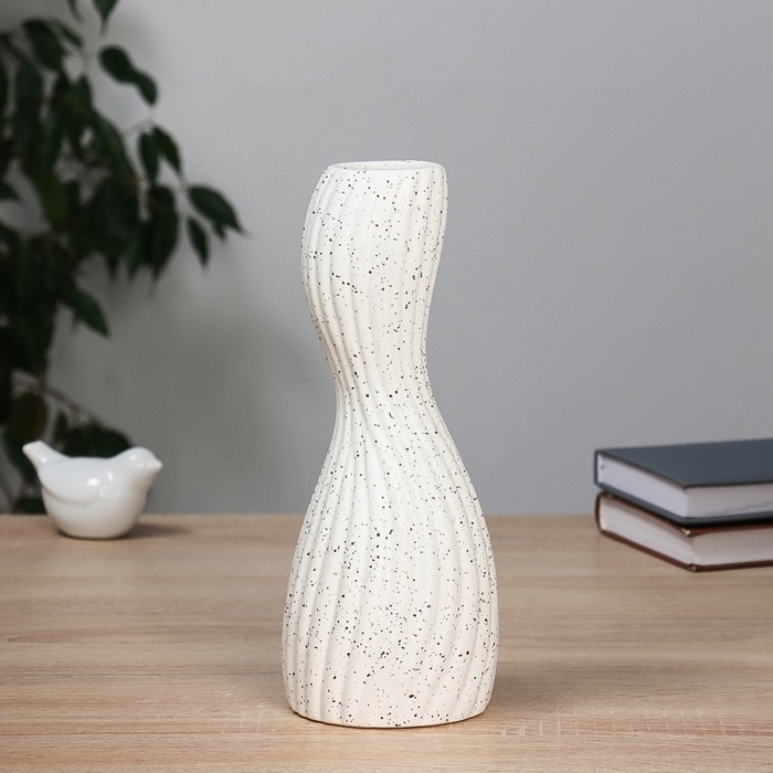 Ваза керамика настольная Ваза керамика настольная "Финли" 25х9,5 см, чёрно-белый