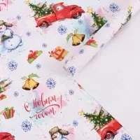 Бумага упаковочная новогодняя глянцевая &laquo;С Новым годом! &raquo;, 70&times;100 см,1 лист