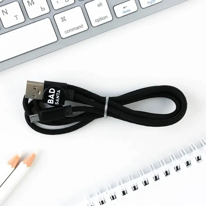 Кабель с доп элементом Micro USB, цвет микс.