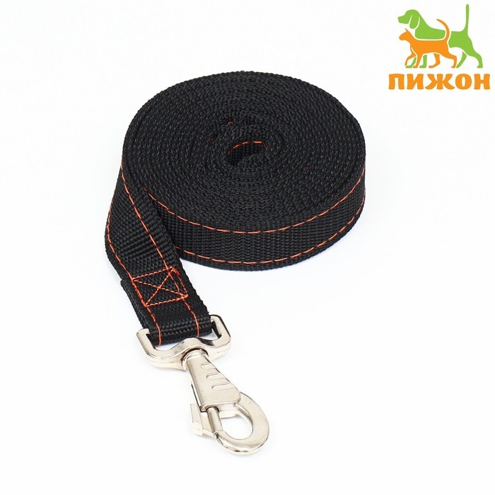 Поводок двухслойный с усиленным карабином, 2 м х 2,5 см, чёрный Поводок двухслойный с усиленным карабином, 2 м х 2,5 см, чёрный