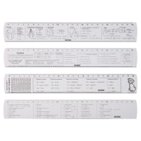 Набор справочных линеек 4 штуки, Calligrata 25 см, таблица умножения, химия, геометрия, физика