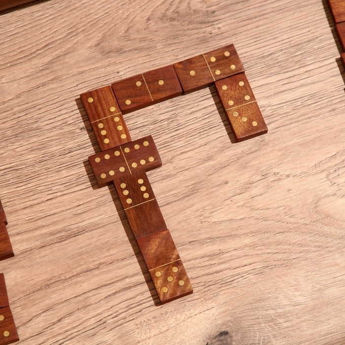 Игра настольная Игра настольная "Домино" 25х7,5х5 см, дерево шишам