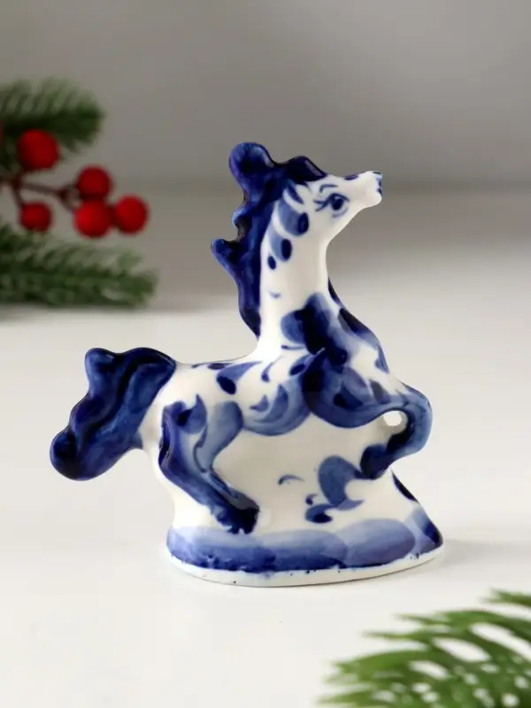 Сувенир Лошадь Оля , 8,5х8 см, гжель Сувенир Лошадь Оля , 8,5х8 см, гжель