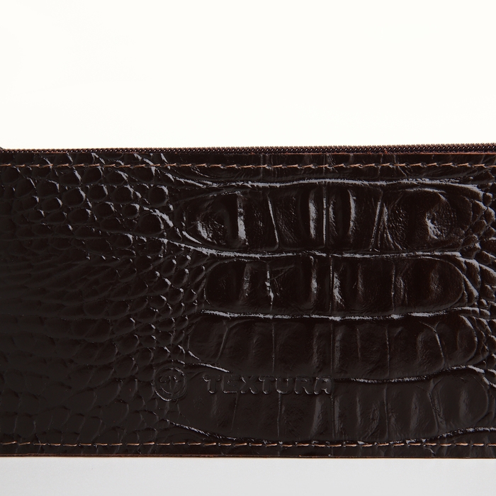 Ключница карманная на молнии, TEXTURA, длина 14 см, кольцо, цвет коричневый Ключница карманная на молнии, TEXTURA, длина 14 см, кольцо, цвет коричневый