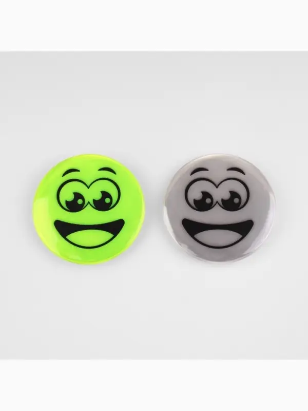 Светоотражающий значок &laquo;Удивлённый смайл&raquo;, d=5.8 см, жёлтый