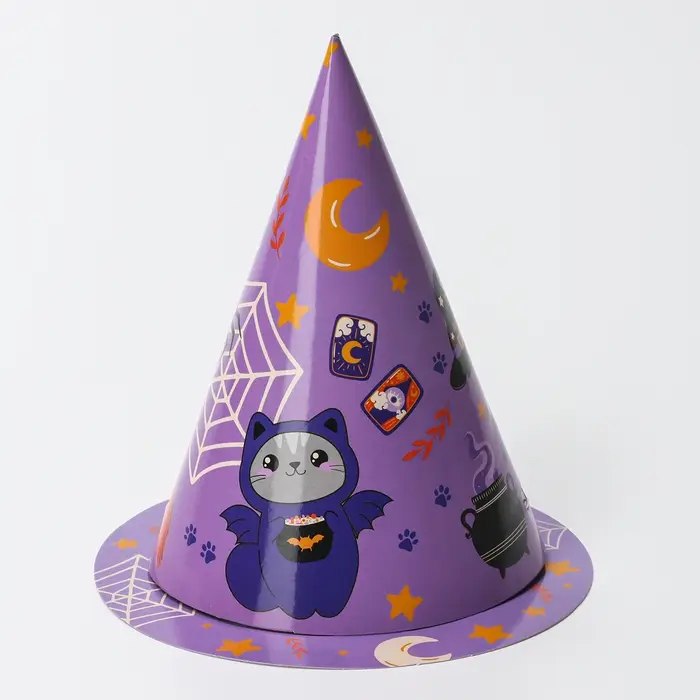 Колпак праздничный бумажный «Котейка» Колпак праздничный бумажный «Котейка»