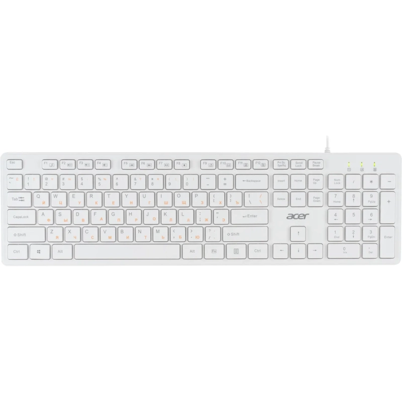 Клавиатура Acer OKW123 белый USB (ZL.KBDEE.00D)