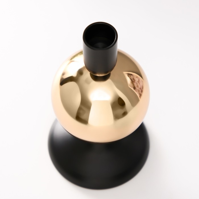 Подсвечник металл на 1 свечу d=2 см Подсвечник металл на 1 свечу d=2 см "Дельфуза. Золотой шар" 9х9х17 см