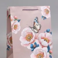 Пакет подарочный ламинированный "Бабочка" 26 х 12 х 32 см