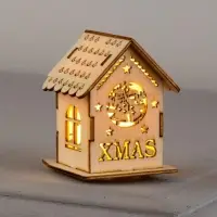 Ёлочная игрушка &laquo;Домик с колокольчиками&raquo;, 6&times;4.5&times;4.5 см, от батареек, свечение тёплое белое