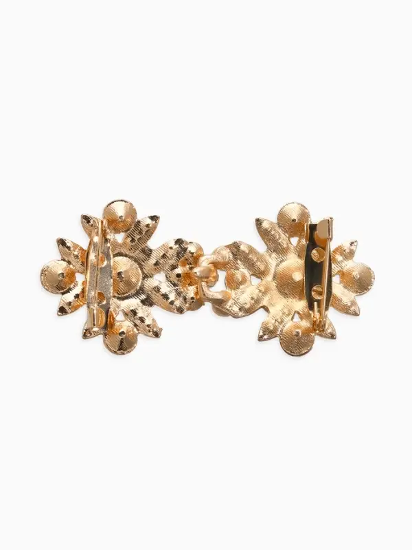 Зажим для кардигана Зажим для кардигана "Ажур", гербер, цвет белый в золоте