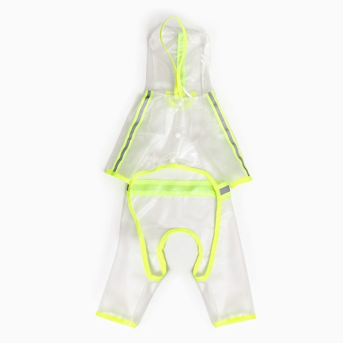 Дождевик-комбинезон для собак, р-р L (ДС 35, ОГ 47 см, вес 8-11 кг), прозрачный-жёлтый