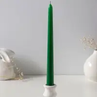 Набор свечей античных 25 см, 3 шт., 58 г, 7 ч, зелёный