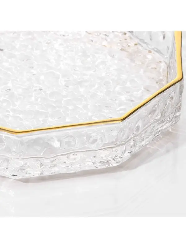 Поднос Fairyshine, 16.5&times;2.5 см, с золотой отводкой, стекло, прозрачный