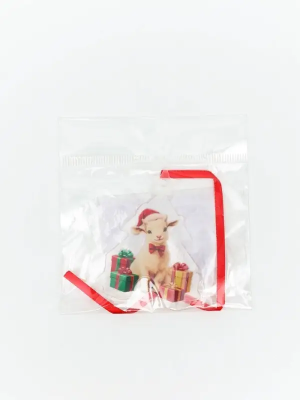 Елочная игрушка, акрил, 4.5&times;6 см &laquo;Новогодний подарок. Барашек&raquo;