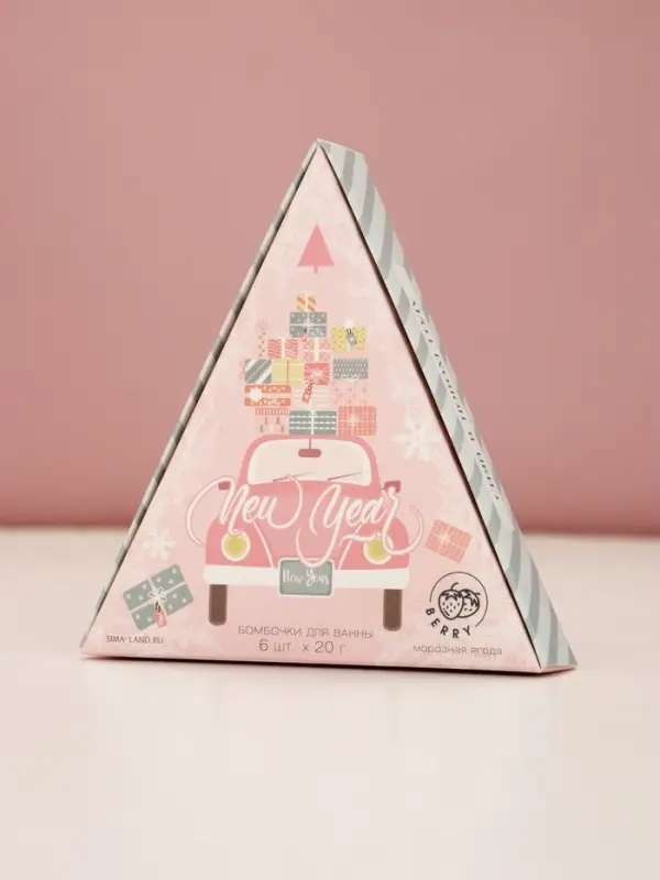 Бомбочки для ванны New Year, 6&times;20 г, аромат морозная ягода, Чистое счастье
