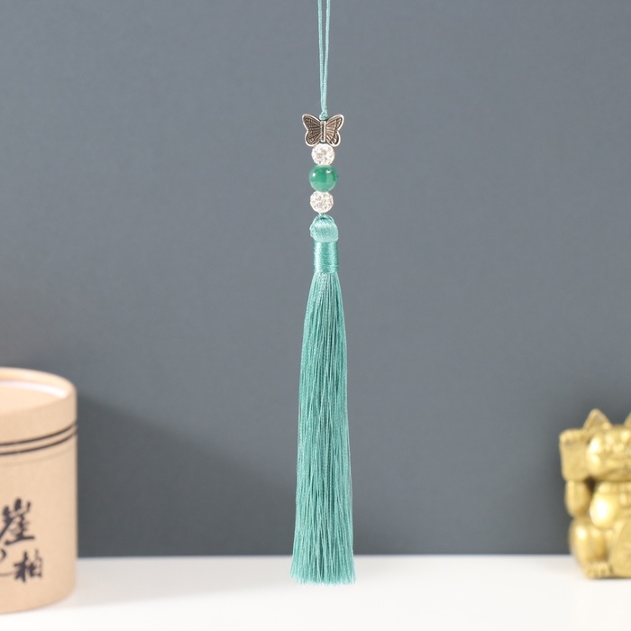 Подвеска текстиль, металл Подвеска текстиль, металл "Бабочка" морская волна 1х1,2х16,5 см