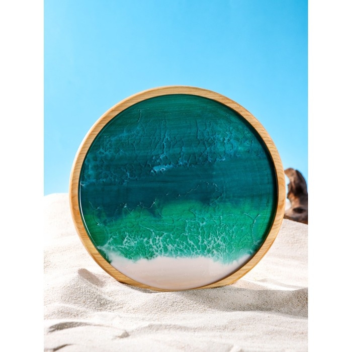 Поднос с эпоксидной пищевой смолой Adelica, 25×2,5 см, цельный массив кедра, рисунок МИКС Поднос с эпоксидной пищевой смолой Adelica, 25×2,5 см, цельный массив кедра, рисунок МИКС