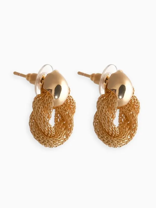 Серьги металл &laquo;Круги переплетение&raquo;, цвет золото