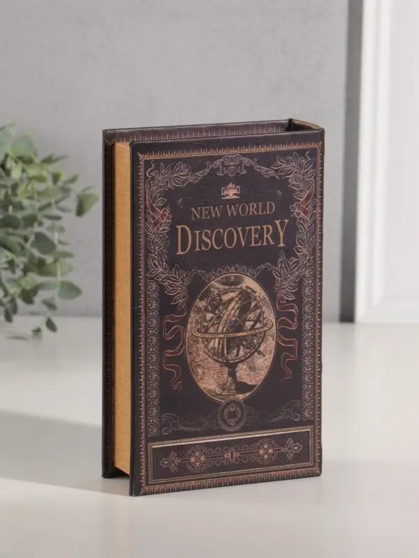 Шкатулка книга - сейф &laquo;Открытие нового мира&raquo;, дерево, искусственная кожа, 21&times;13&times;5 см