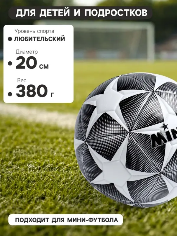 Футбольный мяч MINSA, машинная сшивка, 12 панелей, р. 4, TPE