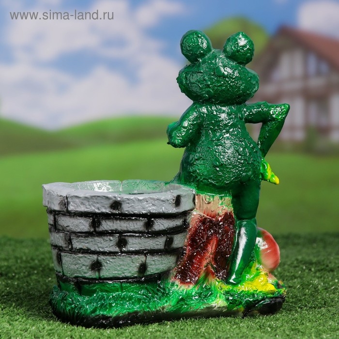 Фигурное кашпо "Лягушка с улиткой" 21х24см