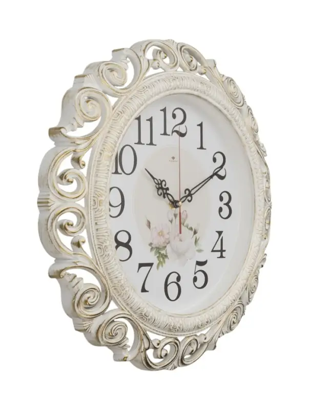 Часы настенные интерьерные &laquo;Хостон&raquo;, бесшумные, плавный ход, d=40.5 см, циферблат d=26 см, белые, от батарейки 1&times;АА
