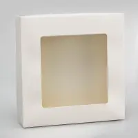 Контейнер на вынос, с окном, белый, 20×20×4 см