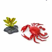 Набор декора для аквариума "Краб и трава"