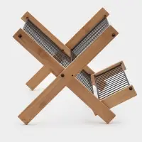 Сушилка для посуды Доляна Meli, 2 уровня, 39.5&times;34&times;27.5 см, бамбук, металл, чёрная